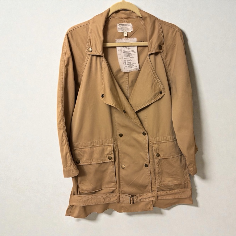 Current Elliott Women's Tan Double-Breasted Infantry Military Jacket - Picture 5 of 11